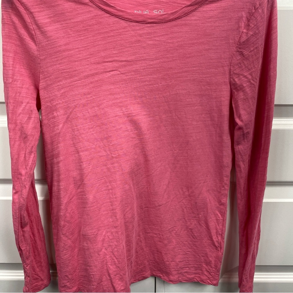 Blue Sol Long Sleeve T Shirt Base Layer Pink Light Crew Neck Small Women’s - Picture 6 of 6